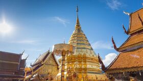 Golden Stupa at the Temple in Thailand
